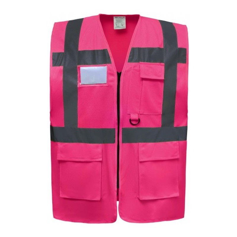 Gilet de sécurité HVW801 rose vu de face