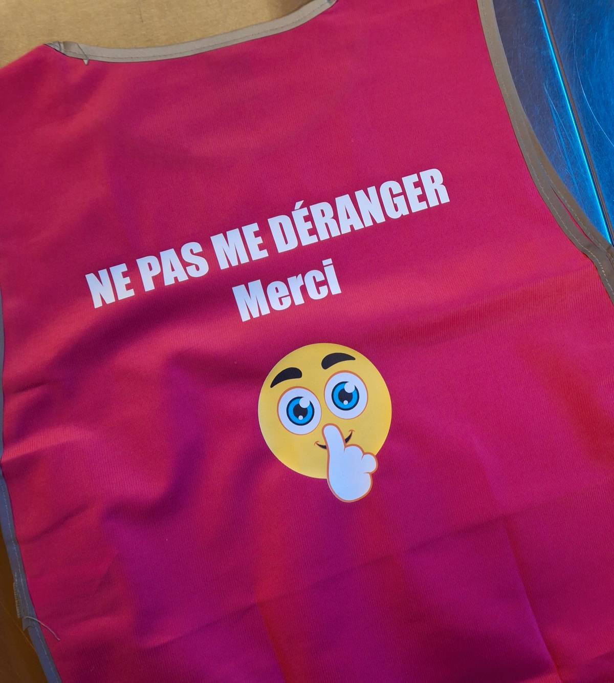 Chasuble rose personnalisée d'un logo au dos par LéonKiwi